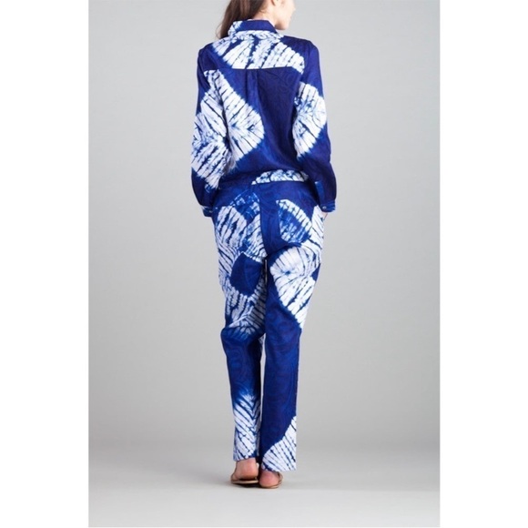 Lemlem Tie Dye Button Down Jumpsuit Black/white - Picture 7 of 7